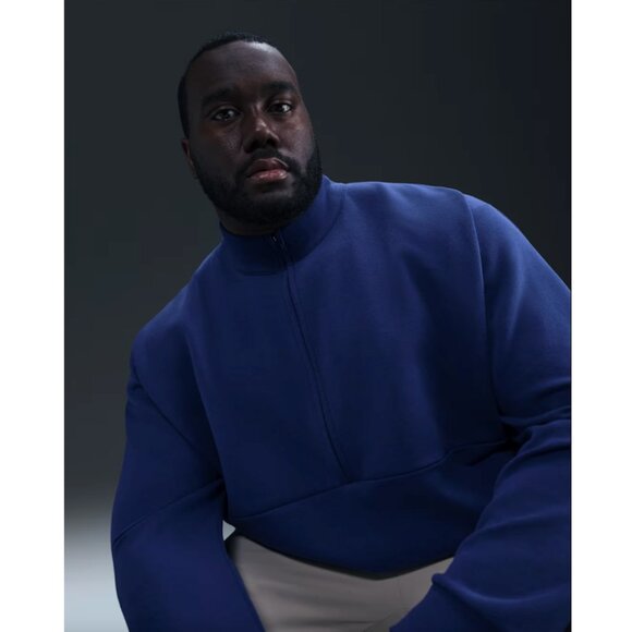 Nike Men's Dri-FIT 1/2-Zip Knit Pullover Top 24.7 ImpossiblySoft Royal Blue - Picture 9 of 10